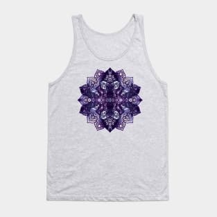 Blue/Purple Paint Pour Mandala Tank Top